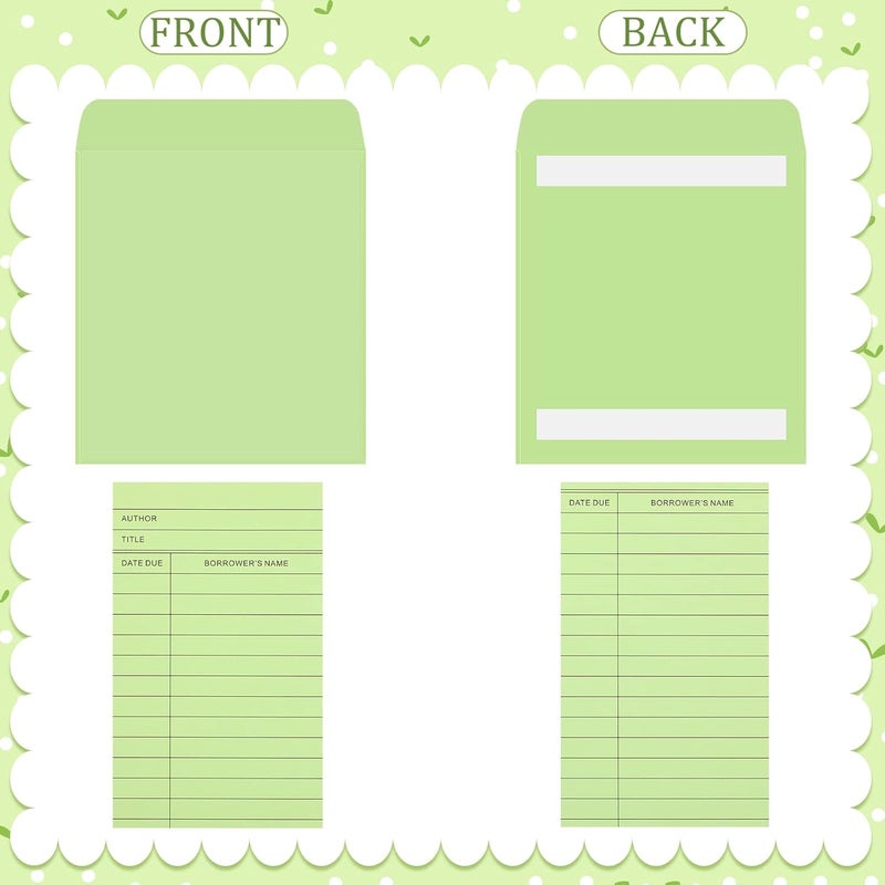 Eaasty 200 Pcs Library Pocket Envelopes and Books Cards Include 100 Self Adhesive Pocket Envelopes and 100 Check out Cards Library Supplies(Colorful Envelop, Colorful Card) - Image 4